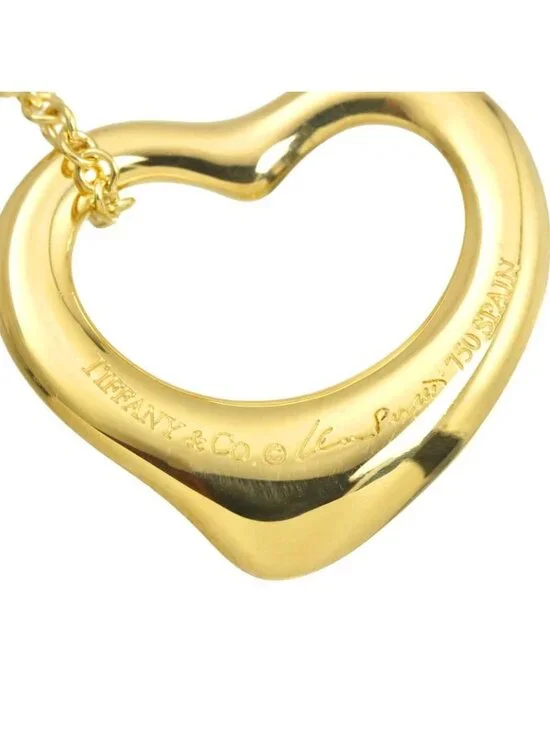 Tiffany & Co Open Heart Width 15.7 mm Necklace 40 cm 18k YG Yellow Gold - Picture 4 of 8